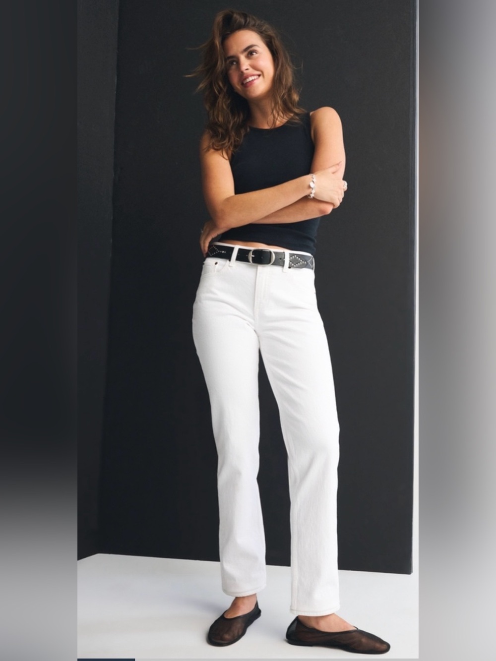 Abercrombie The ’90s Straight Mid Rise Jeans White Size 31 Short NWT